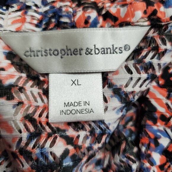 Christopher & Banks XL Geo Print Cardigan Sweater - Picture 5 of 7